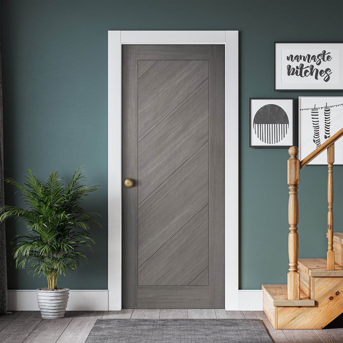 Light Grey Internal Fully Finished Endure Laminate Stockholm Door (122009)