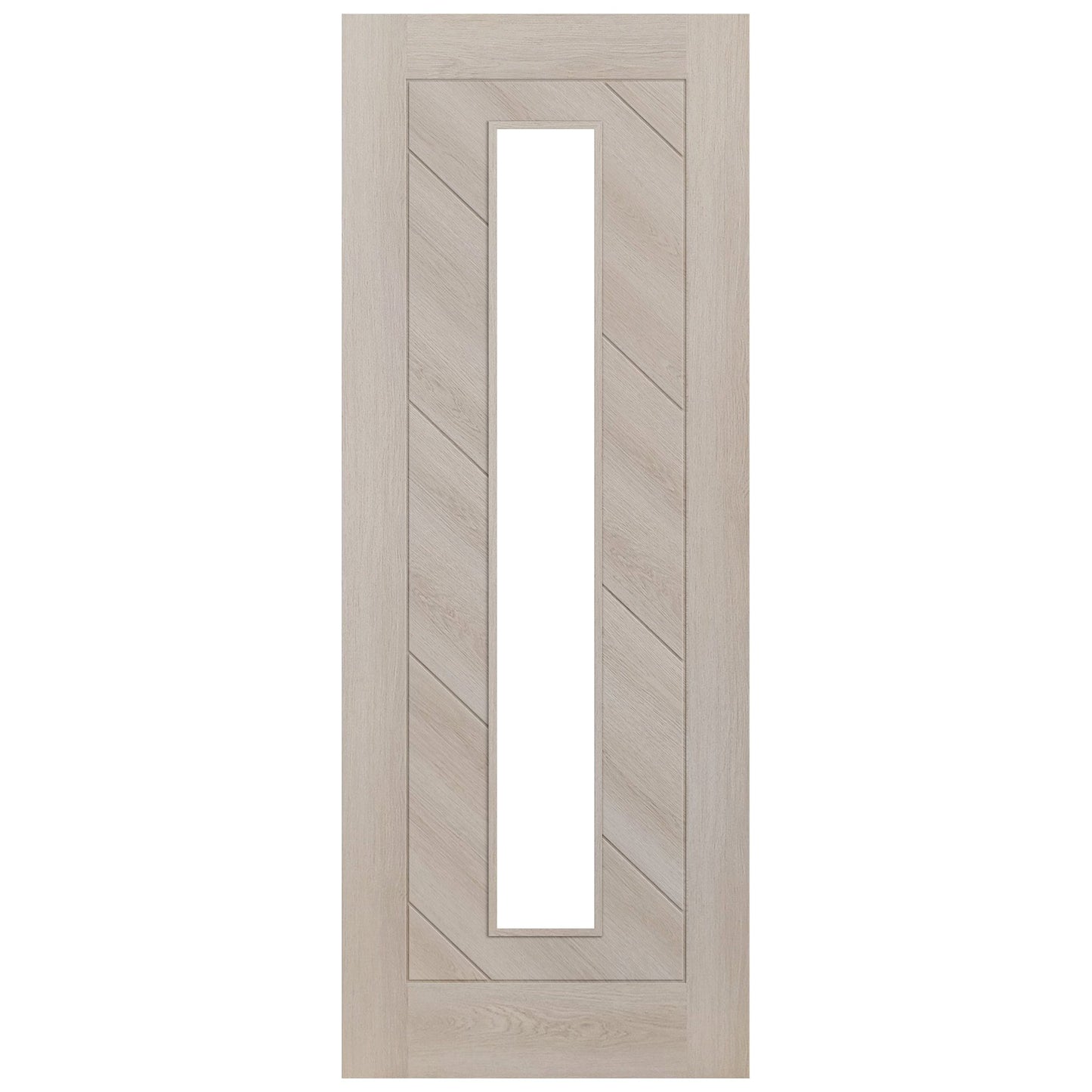 Ivory Fully Finished Internal Endure Laminate Stockholm Clear Glass Door (122008)