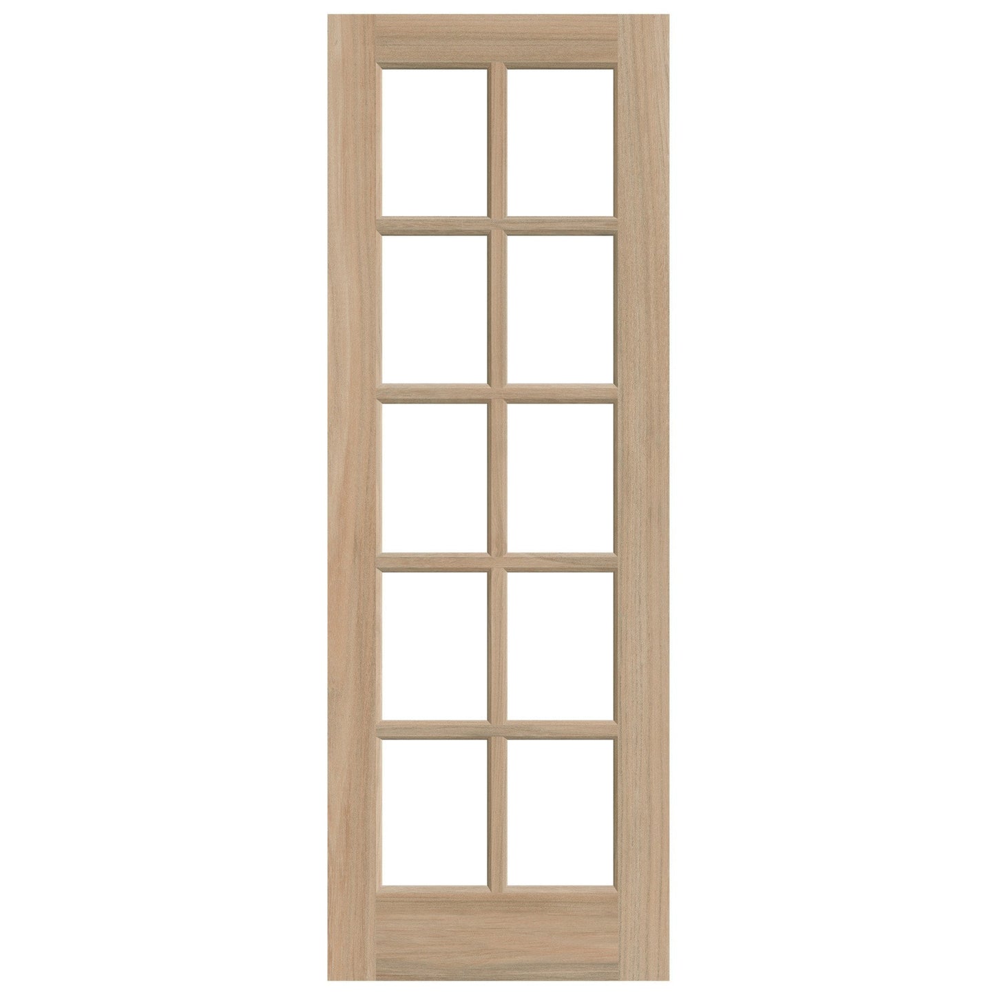 White Oak Unfinished Internal 10 Light Clear Glass KF Door (121783)