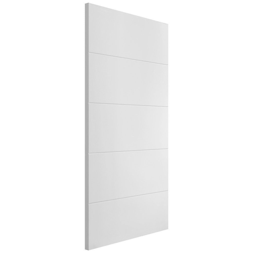 White Internal Lifestyle Moulded Smooth Horizontal 5 Panel FD30 Fire Door (124334)