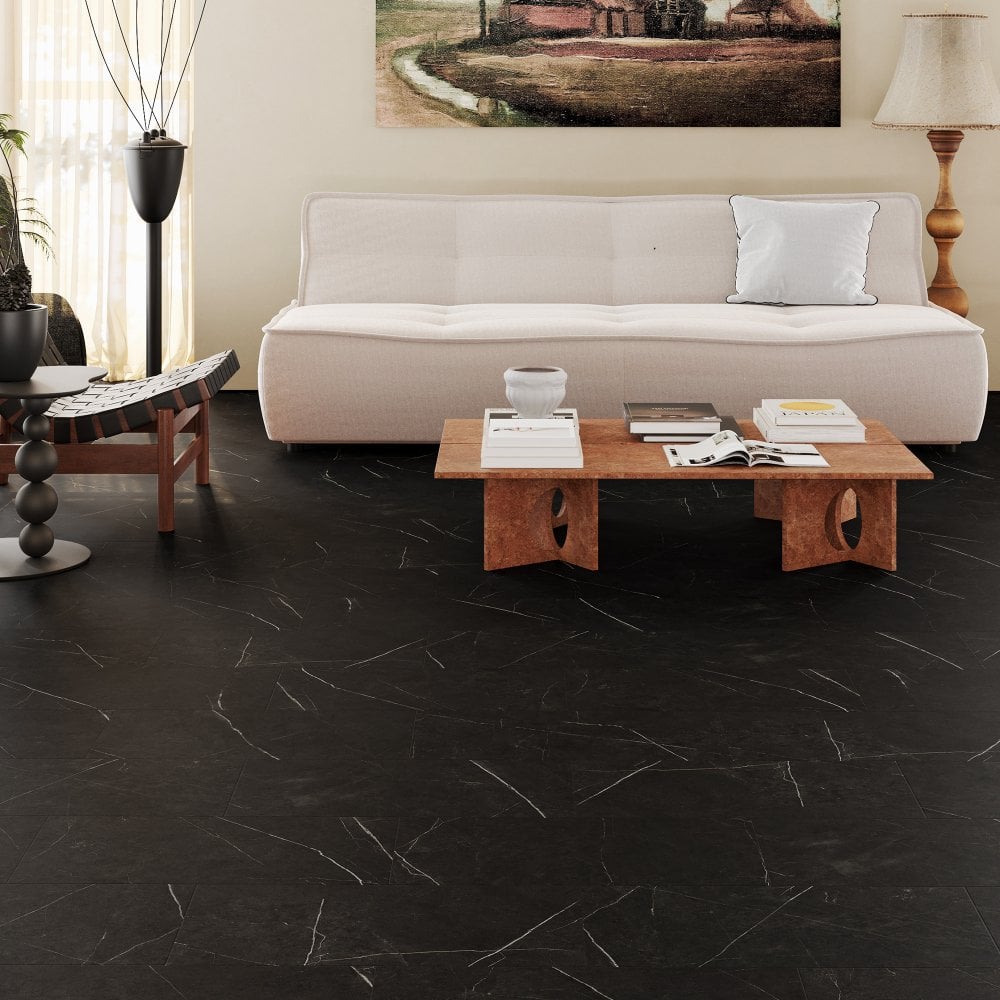 Leader-Tec | Black Marble - Prime+ Tile SPC Rigid Core Vinyl Sample - LT-3993 (SKU-345264)