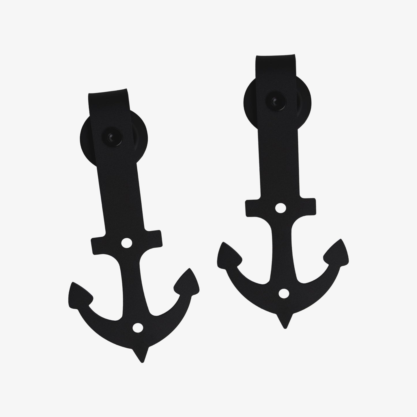 Matt Black Anchor Sliding Barn Door Track Bracket Pair