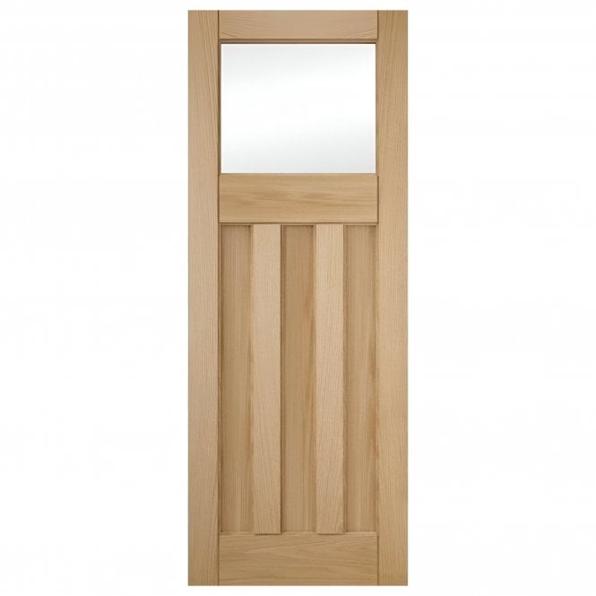 Oak Internal Unfinished 3 Panel 1 Light Clear Glass Deco Door (121698)