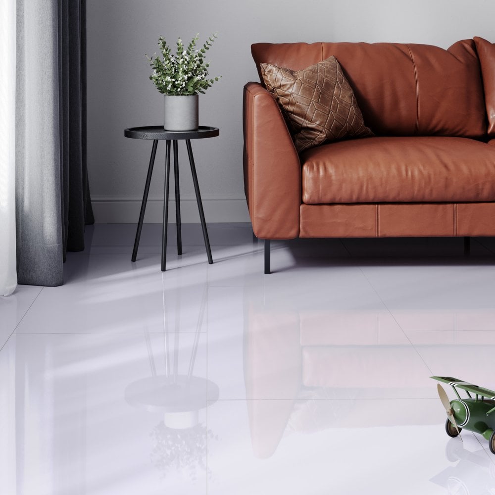 Grey - Lustre SPC 6mm High Gloss Rigid Core Vinyl Flooring (108419)
