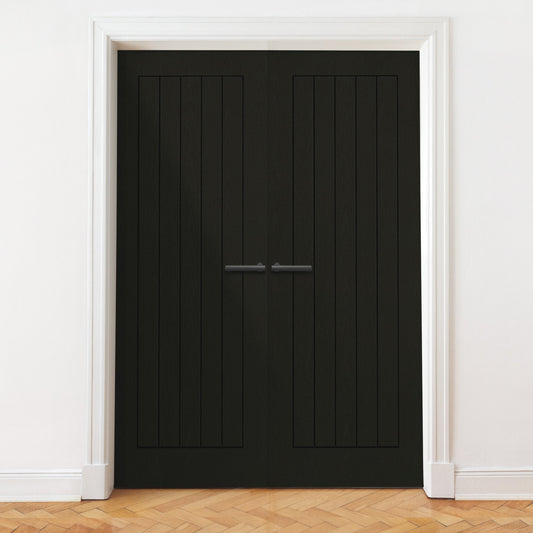 Internal Black Fully Finished Oak Farley Door Pair Door (121318)