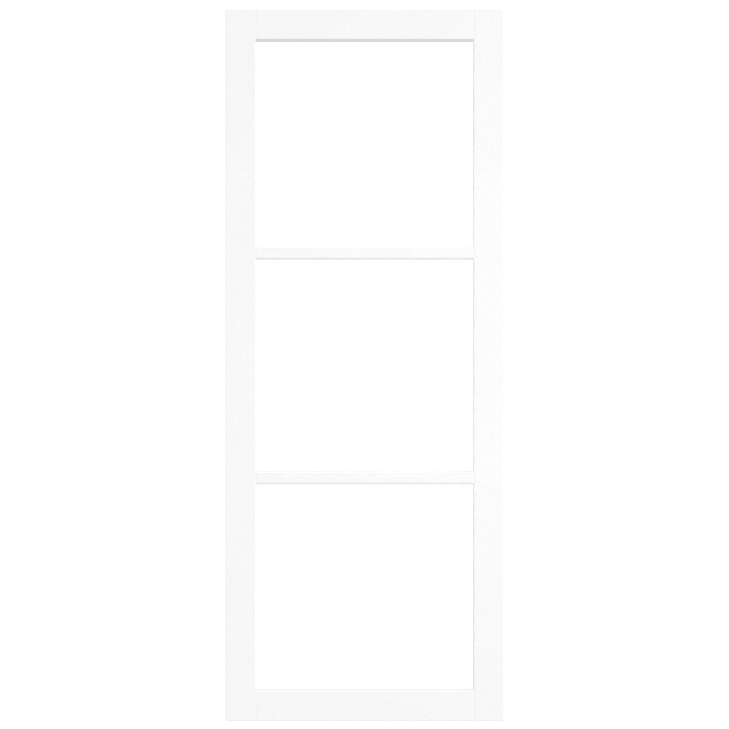 White Internal Primed Studio Industrial 3 Light Clear Glass Double Door