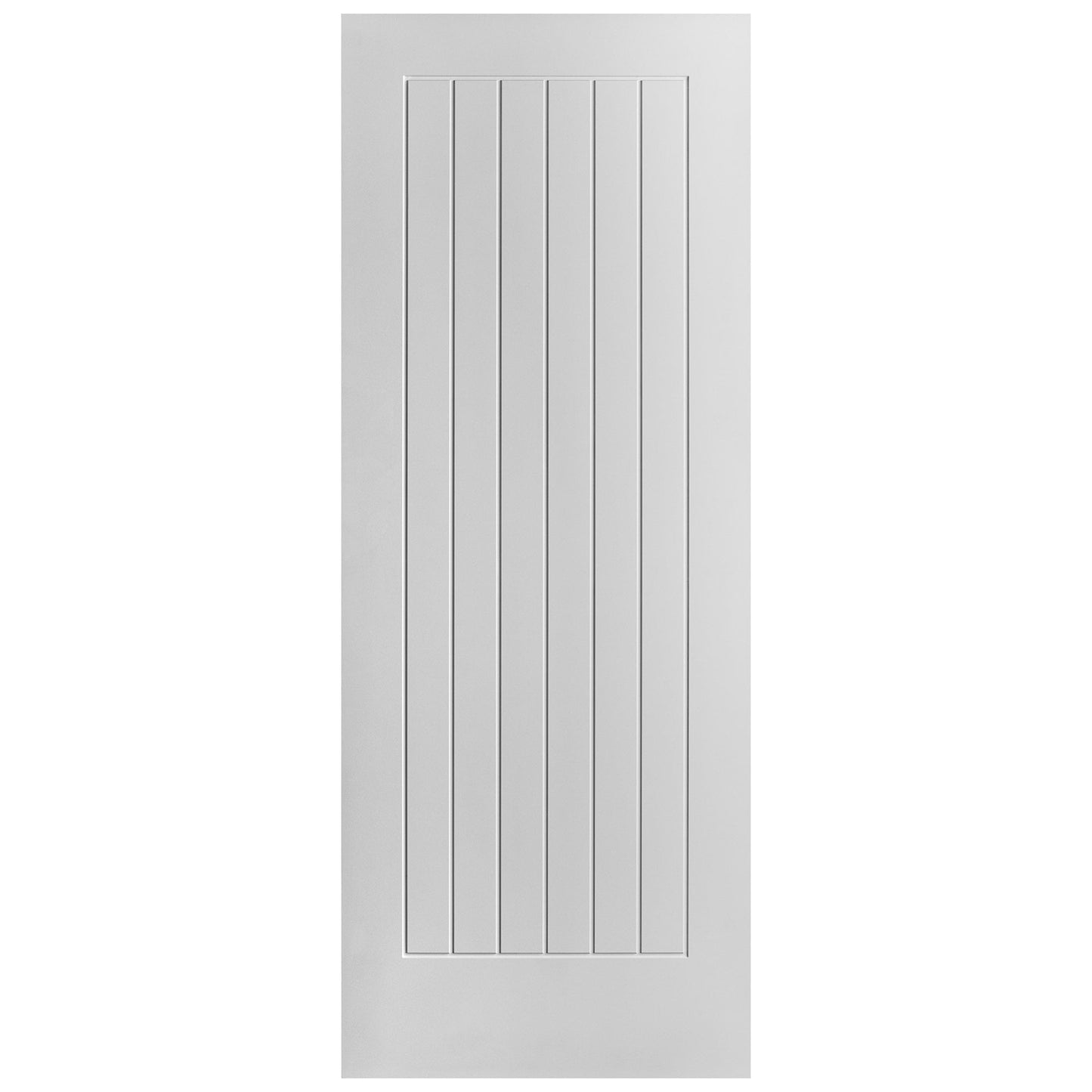 White Primed Cottage Bypass Sliding Door - Black Face Mounted