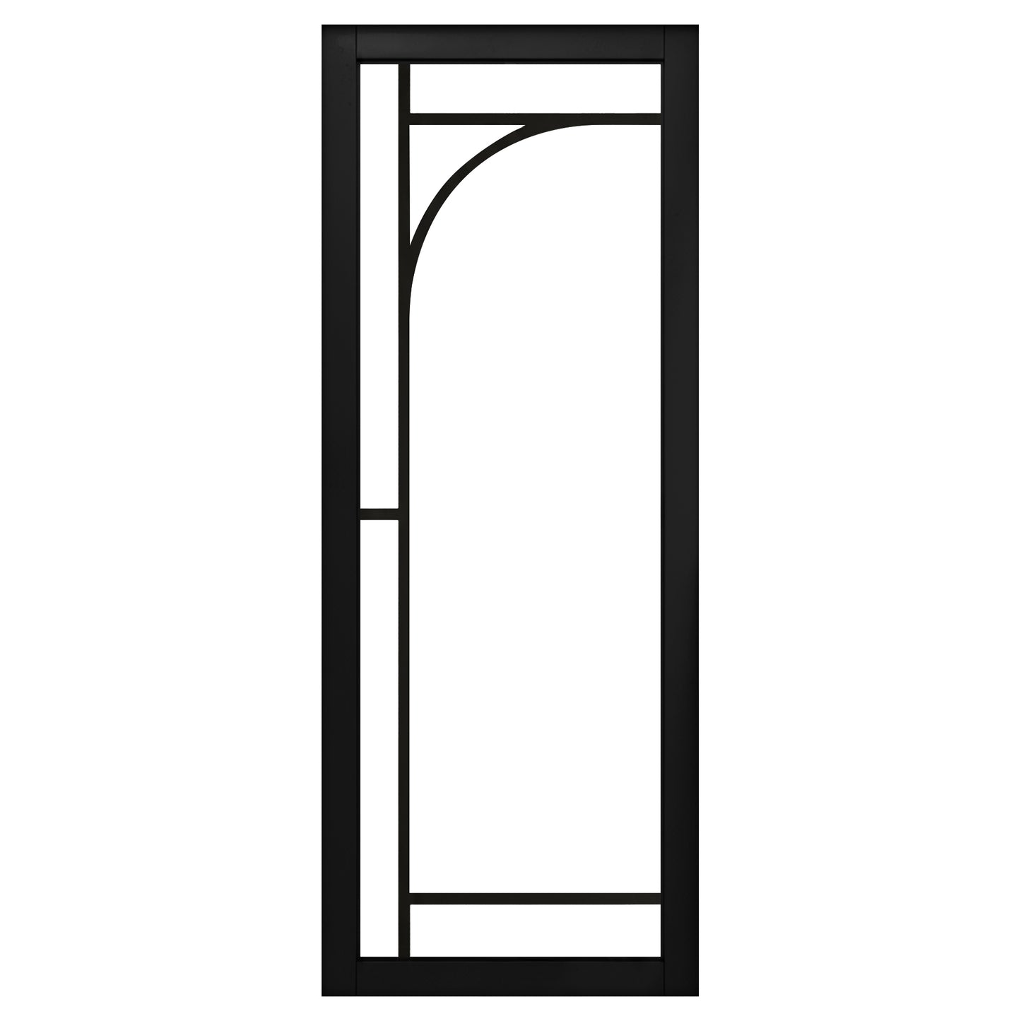 Jet Black Internal Fully Finished 12 Light Arch Industrial Studio Pair Door (STUBLARCHPR)