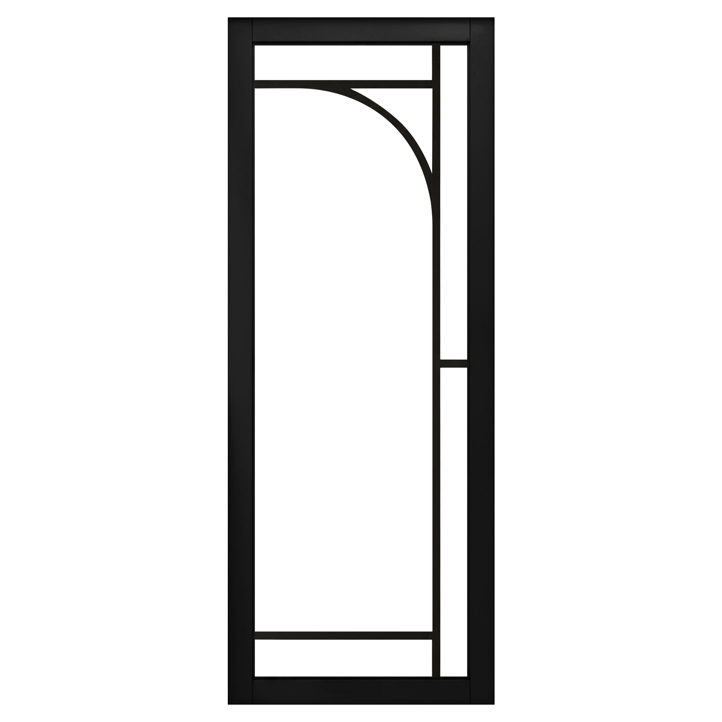 Jet Black Internal Fully Finished 12 Light Arch Industrial Studio Pair Door (STUBLARCHPR)