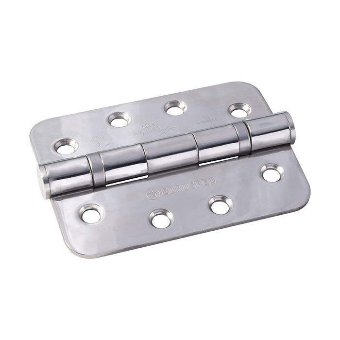 100mm (3") CE13 Fire Rated Ball Bearing Radius Hinge Pair - Brushed Stainless Steel (HIN1433P/13BSS/R)