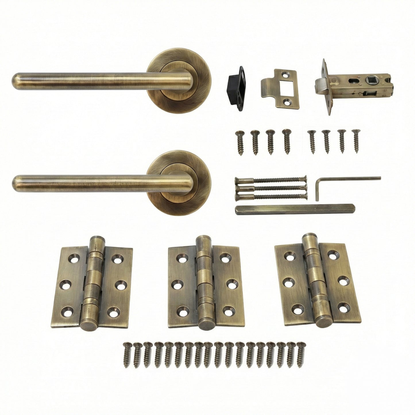 Superior Luna Lever on Round Rose Handle Set - Antique Brass (123473)