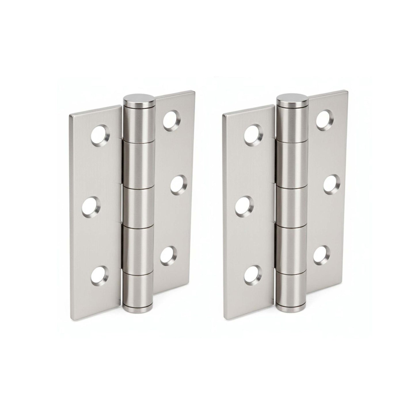 75mm (3) Button Tipped Hinge Pair - Satin Chrome