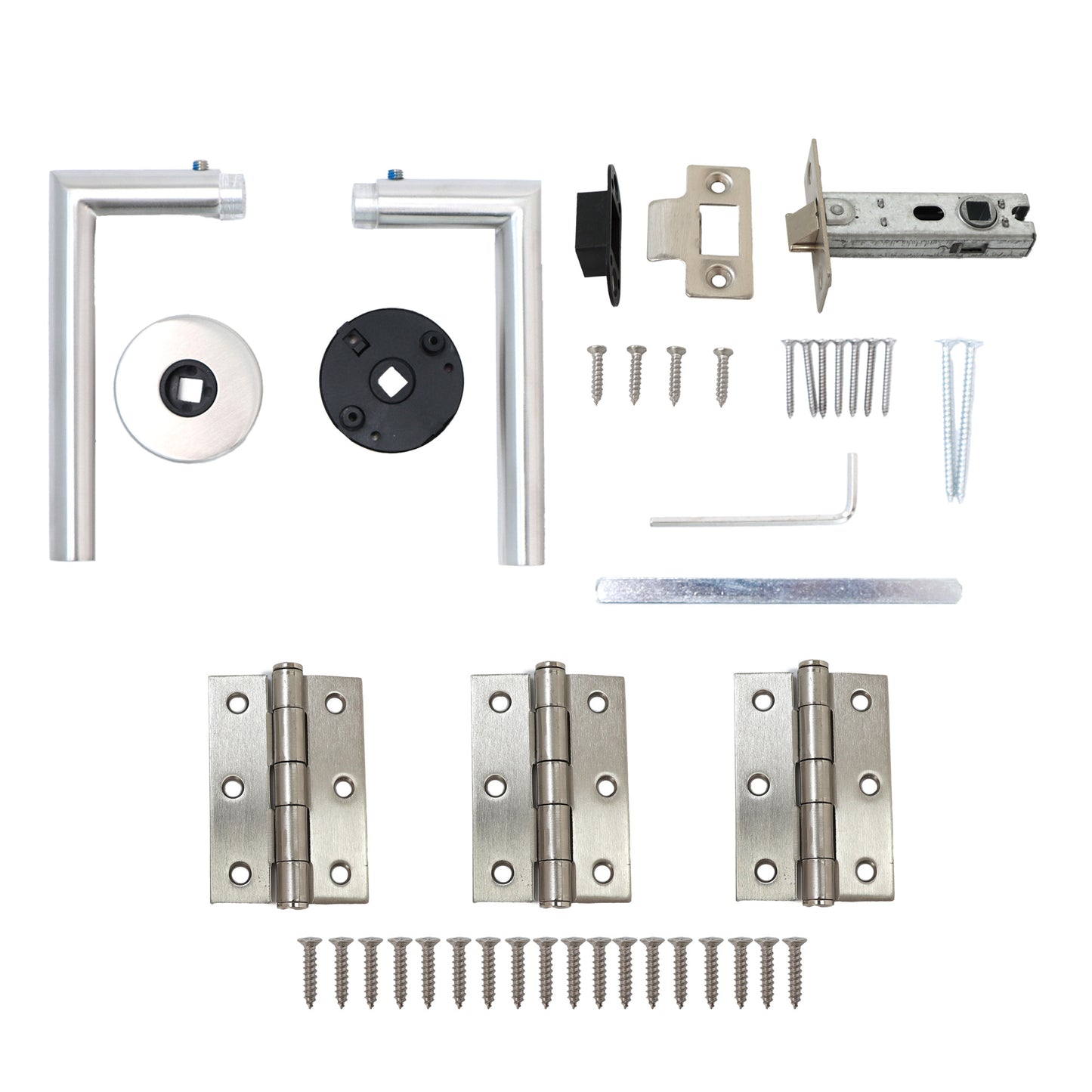 Lifestyle Alpha Lever on Round Rose Handle Set - Satin Nickel (123566)