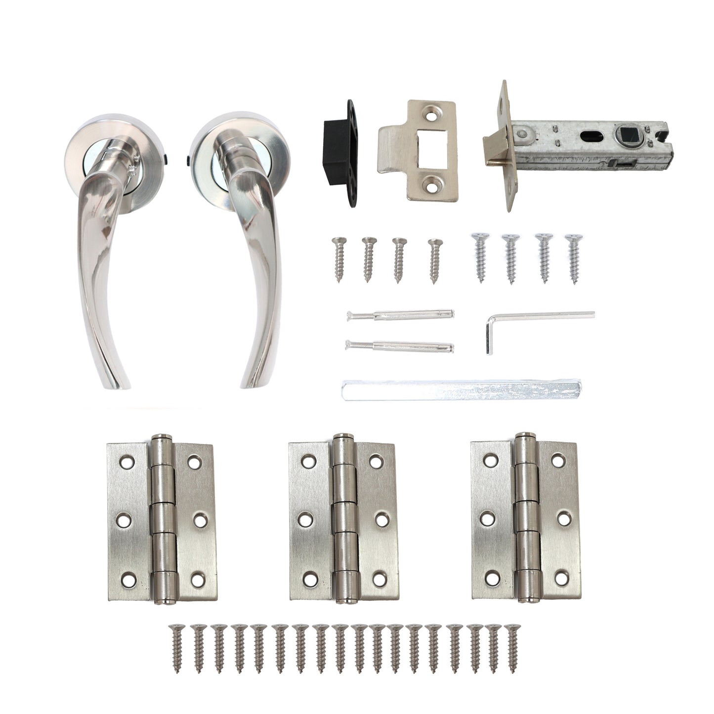 Lifestyle Mizar Lever on Round Rose Handle Set - Satin Nickel (123560)