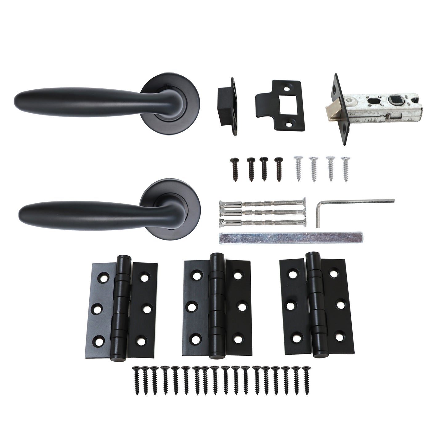 Superior Sirius Lever on Round Rose Handle Set - Matt Black (123485)