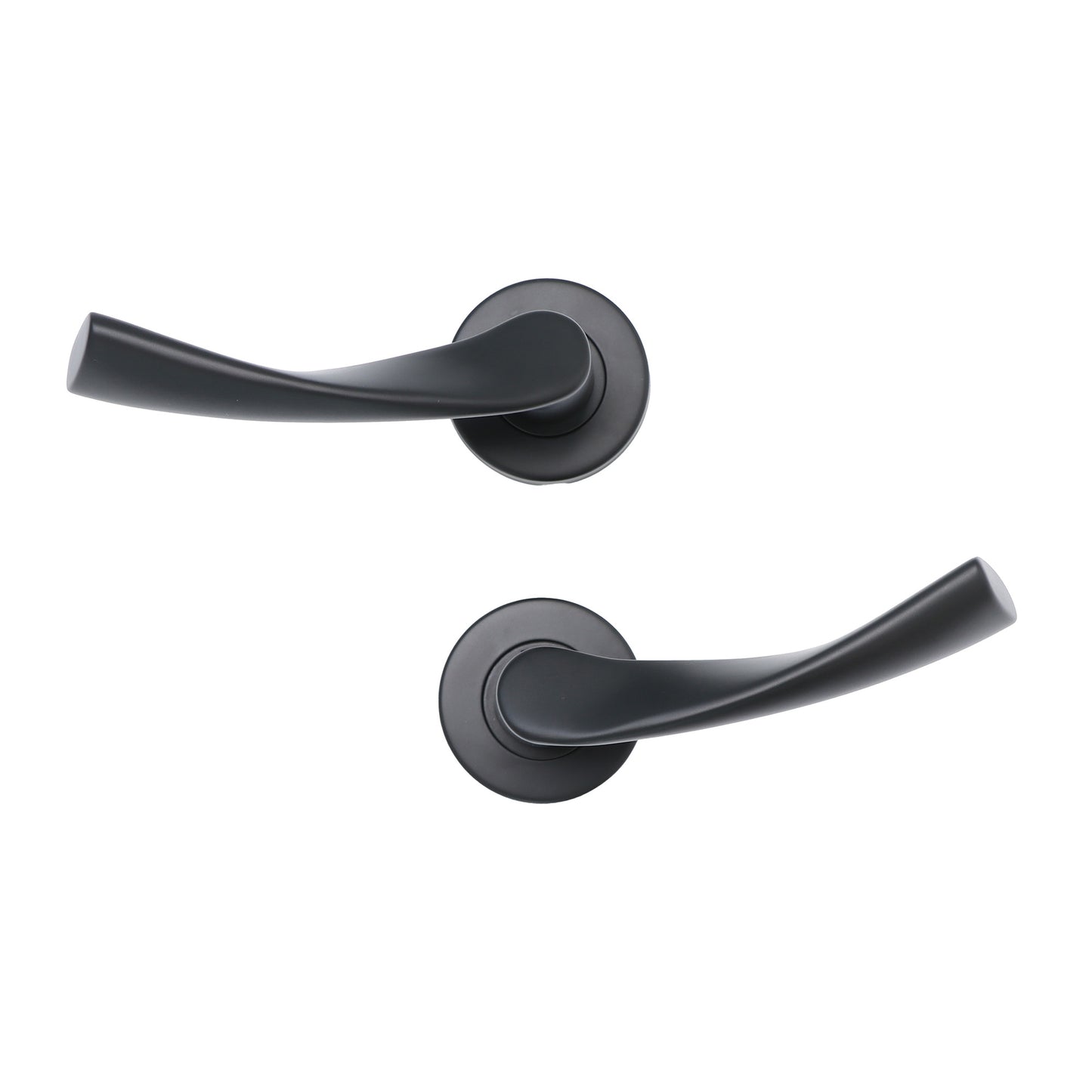 Superior Vega Lever on Round Rose Handle Set - Matt Black (123478)