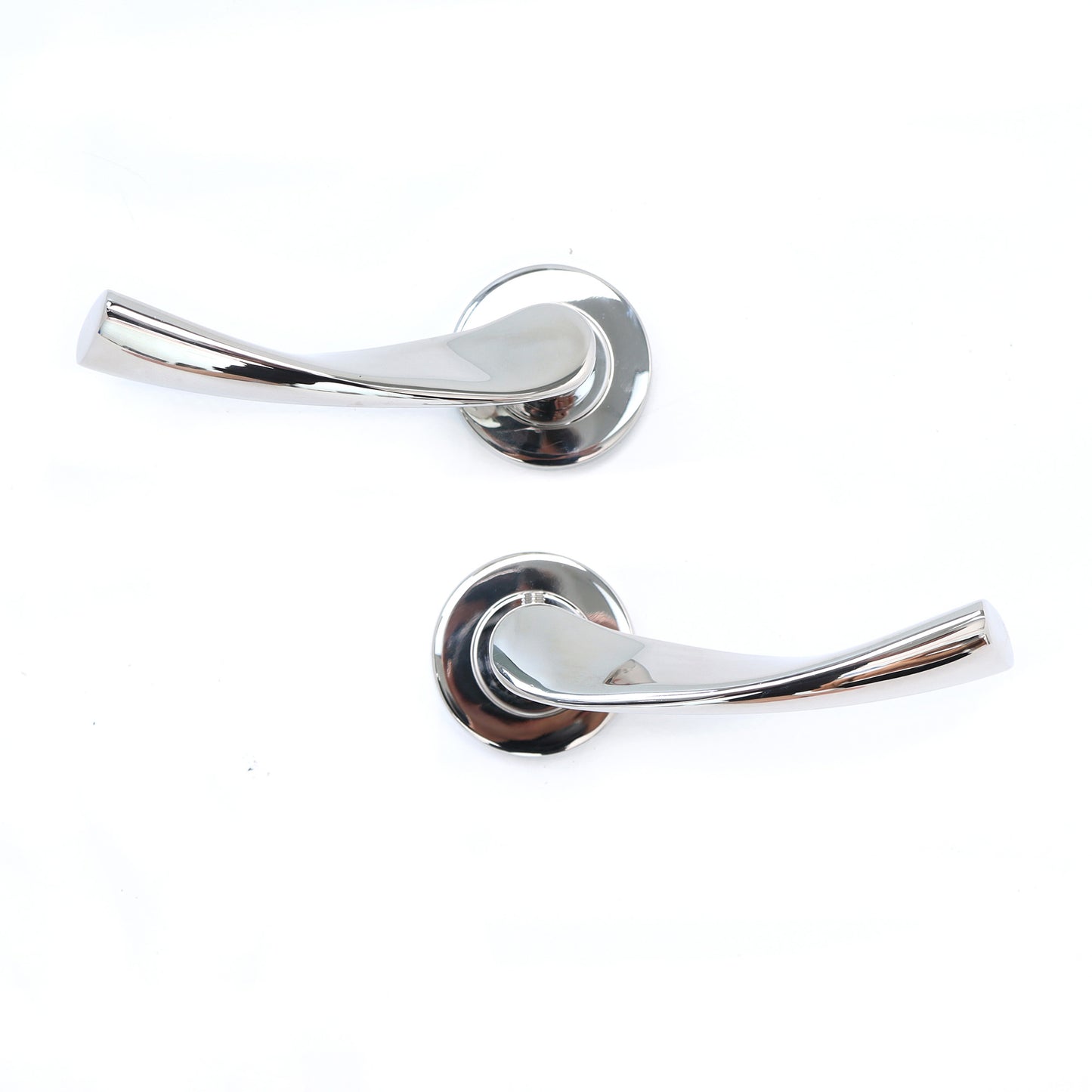 Superior Vega Lever on Round Rose Handle Set - Polished Stainless Steel (123476)