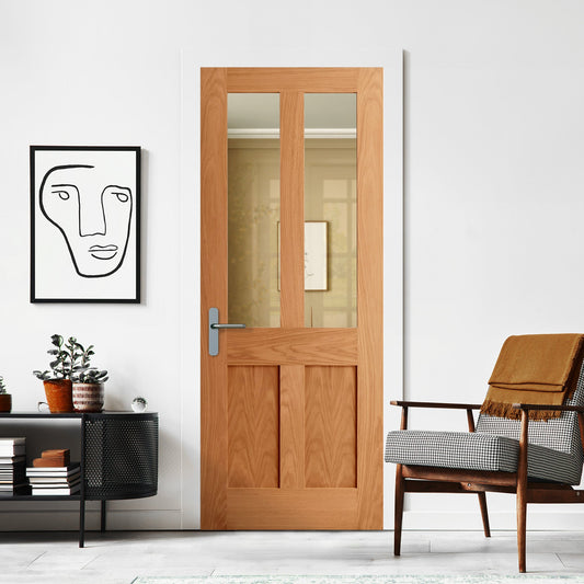 Oak Internal Fully Finished Malton 1 Light Clear Glass FD30 Fire Door (121946)