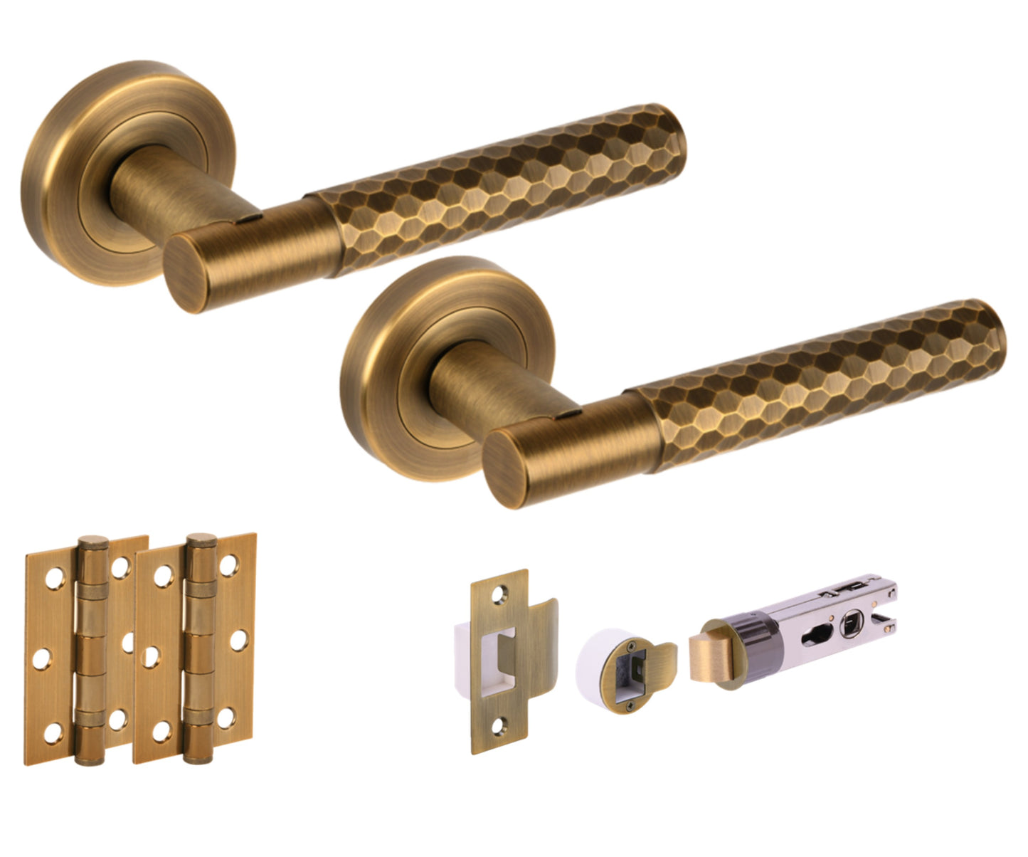 Roca Round Rose Lever Door Handle Set - Matt Bronze