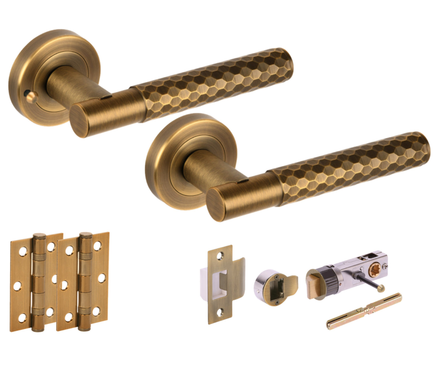 Roca Round Rose Privacy Lever Door Handle Set - Matt Bronze