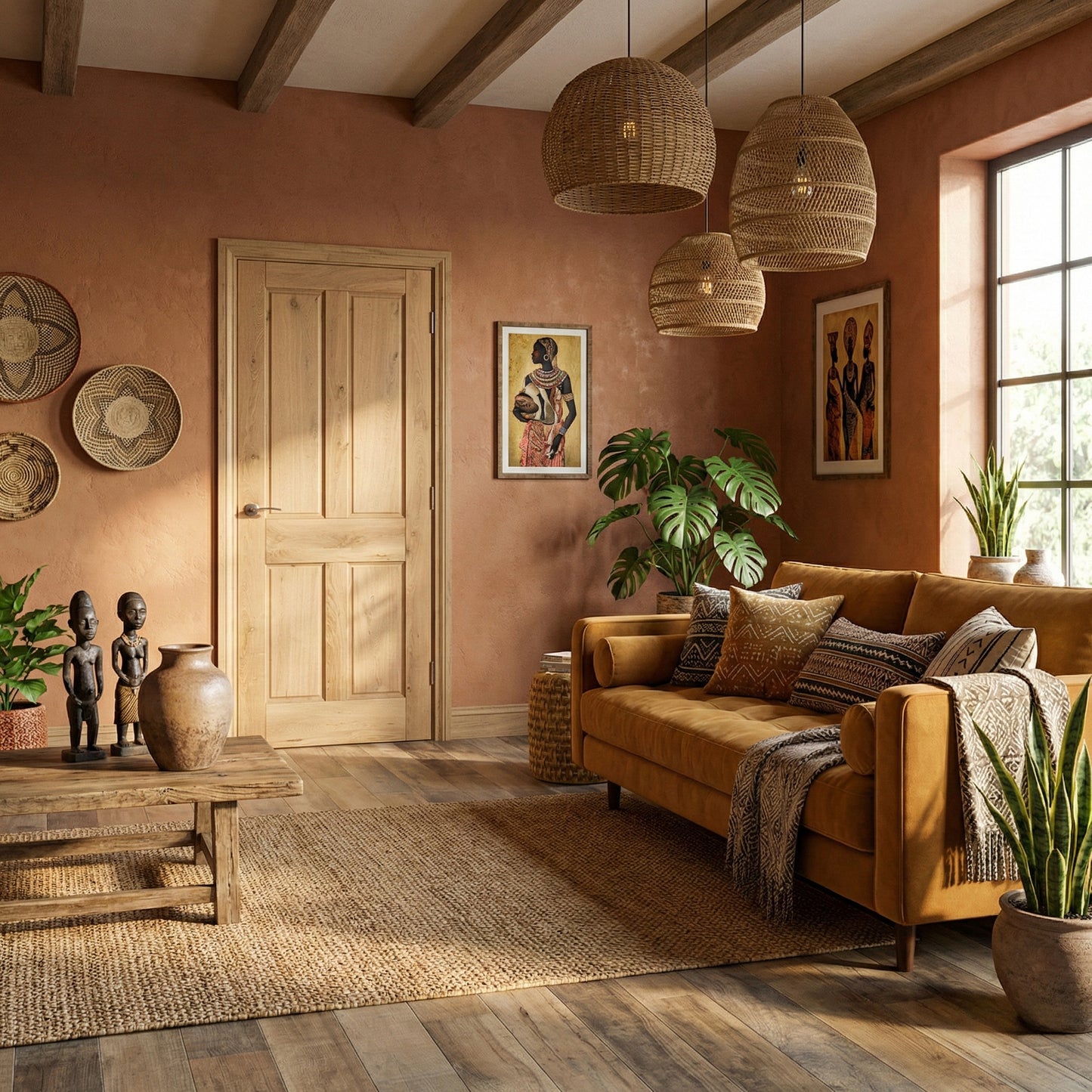 Rustic Oak Internal Fully Finished Victorian 4 Panel Door