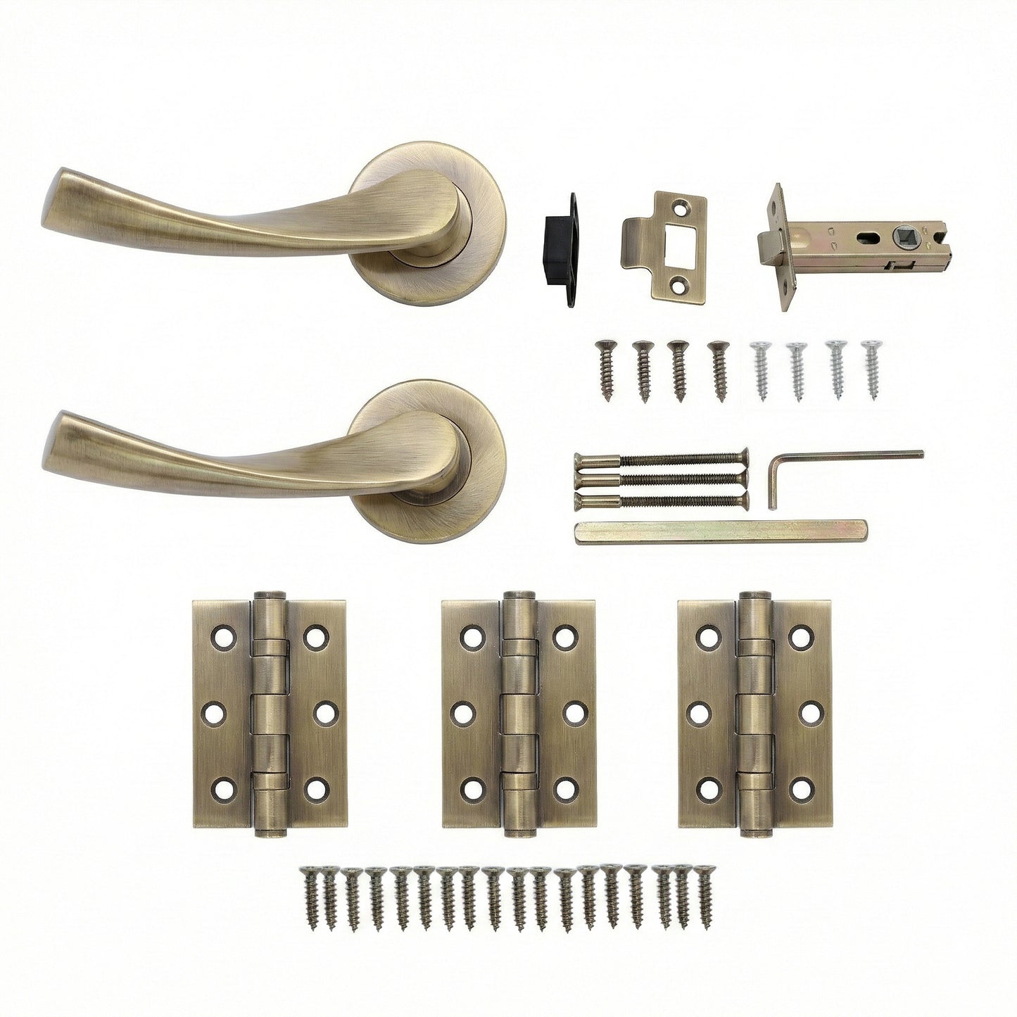 Superior Vega Lever on Round Rose Handle Set - Antique Brass (123477)