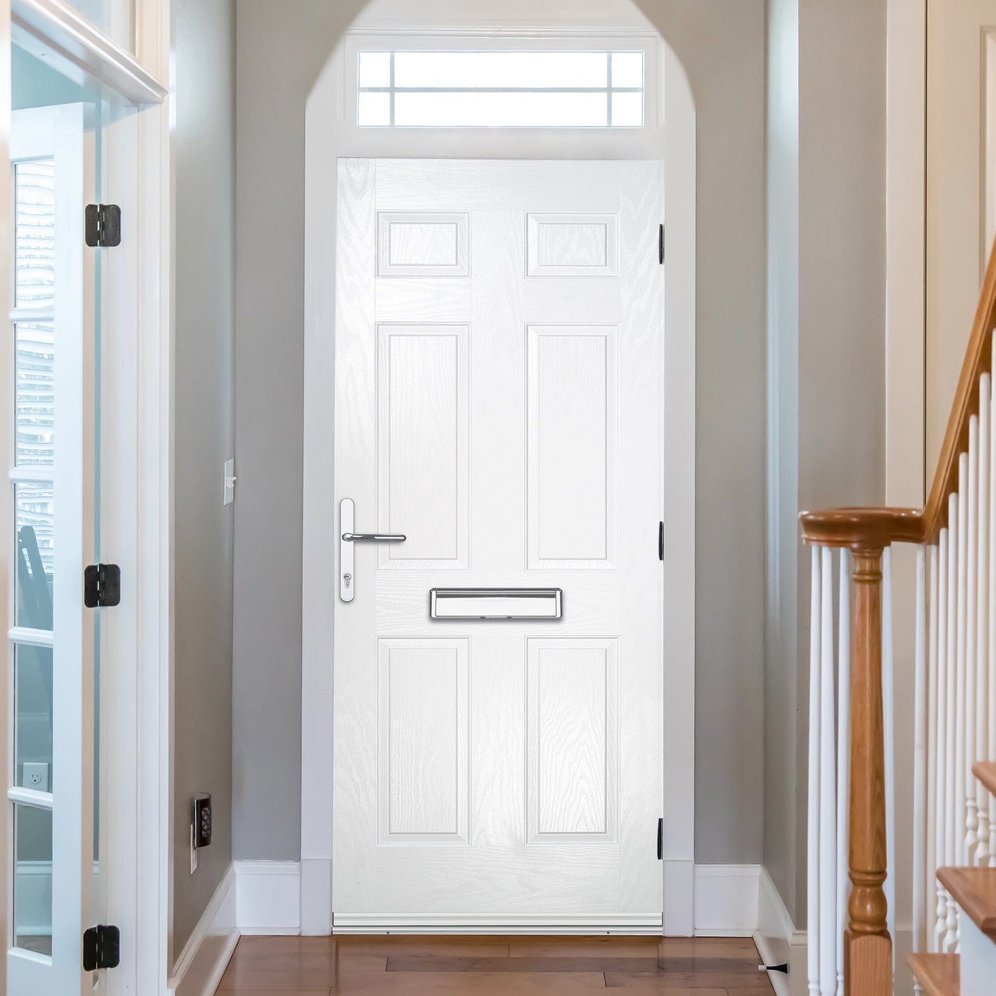 Aden White Pre-Hung Composite Front Door Set