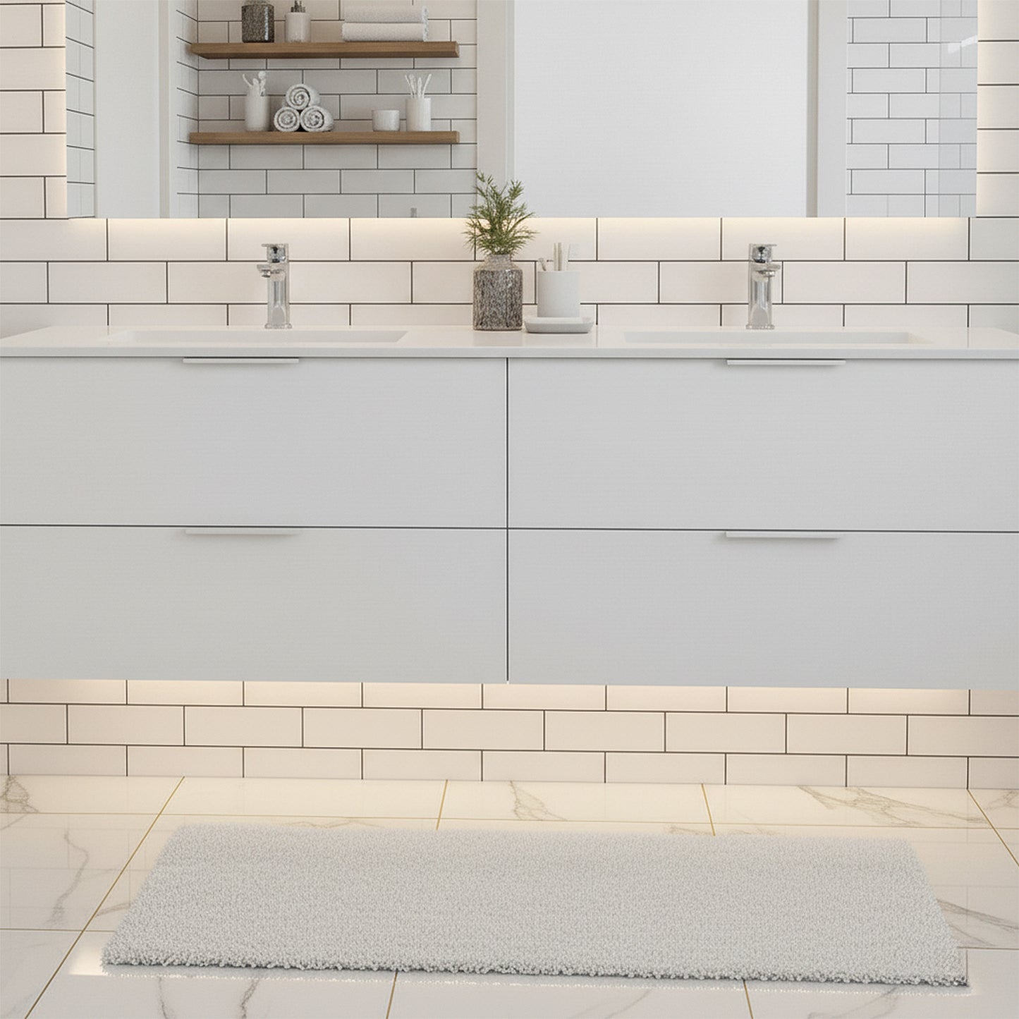 London White Brick - PVC Gloss Waterproof Wall Panelling