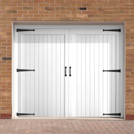 External White Painted Composite Solid Garage Door (121044)