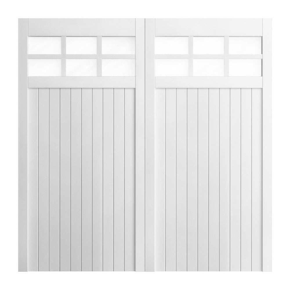 External White Painted Composite Obscure Glass Garage Door (121039)