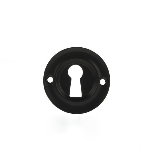 Old English Solid Brass Open Key Hole Escutcheon - Matt Black (OERKEMB)