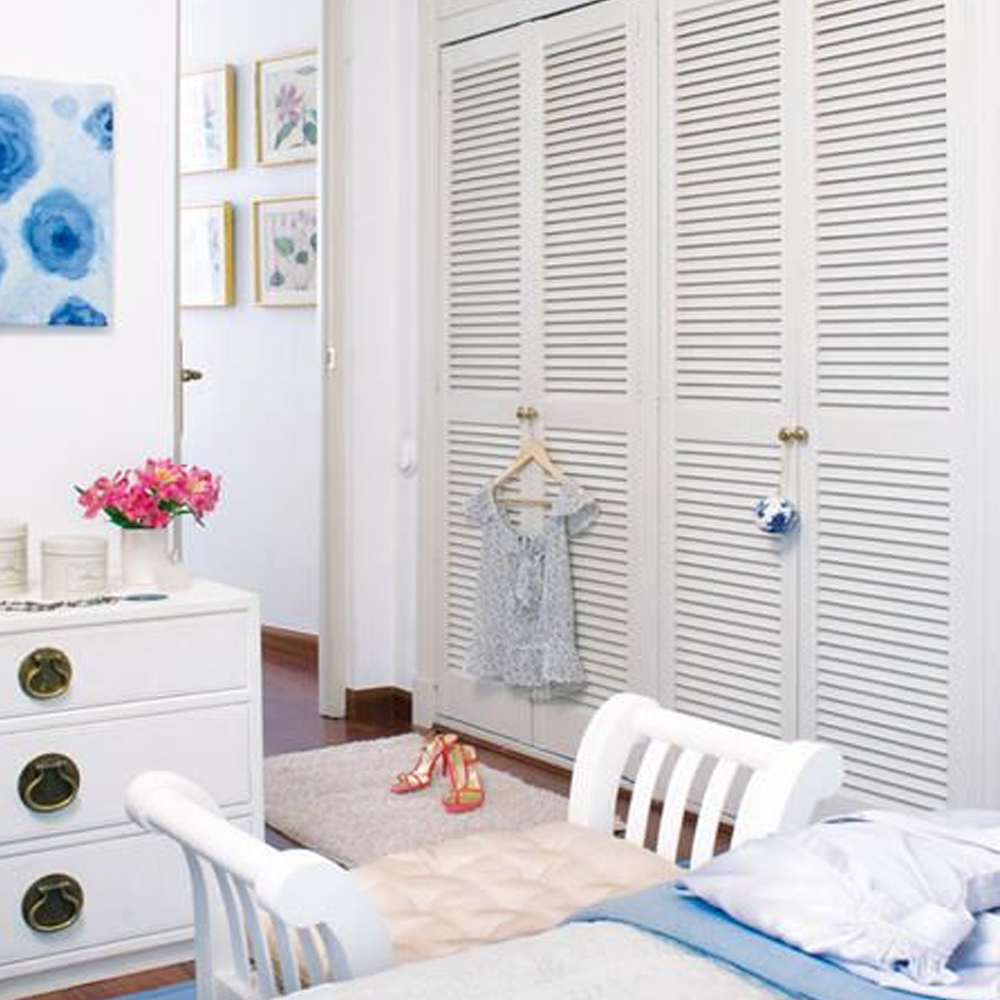 28mm White Painted Open Louvre Door