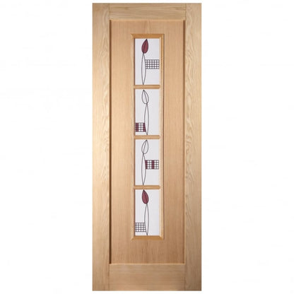 Oak Internal Unfinished Mackintosh 4 Light Clear Glass Door (121682)