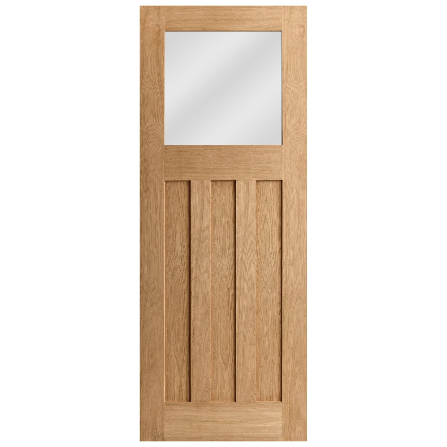 Oak Internal Unfinished 1930's DX 3 Panel 1 Light Obscure Glass Door (51729)