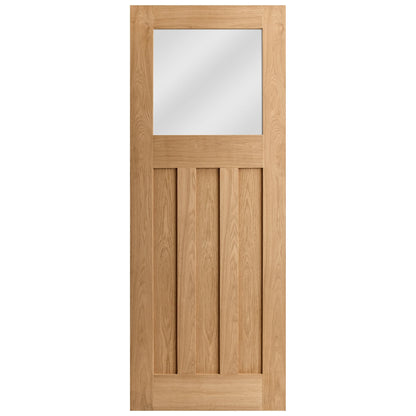 Oak Internal Unfinished 1930's DX 3 Panel 1 Light Obscure Glass Door (51729)