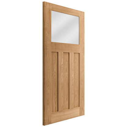 Oak Internal Unfinished 1930's DX 3 Panel 1 Light Obscure Glass Door (51729)