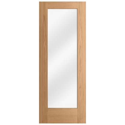 Internal Oak Fully Finished Pattern 10 1L Clear Glass Door (LIBOAKP10CG)