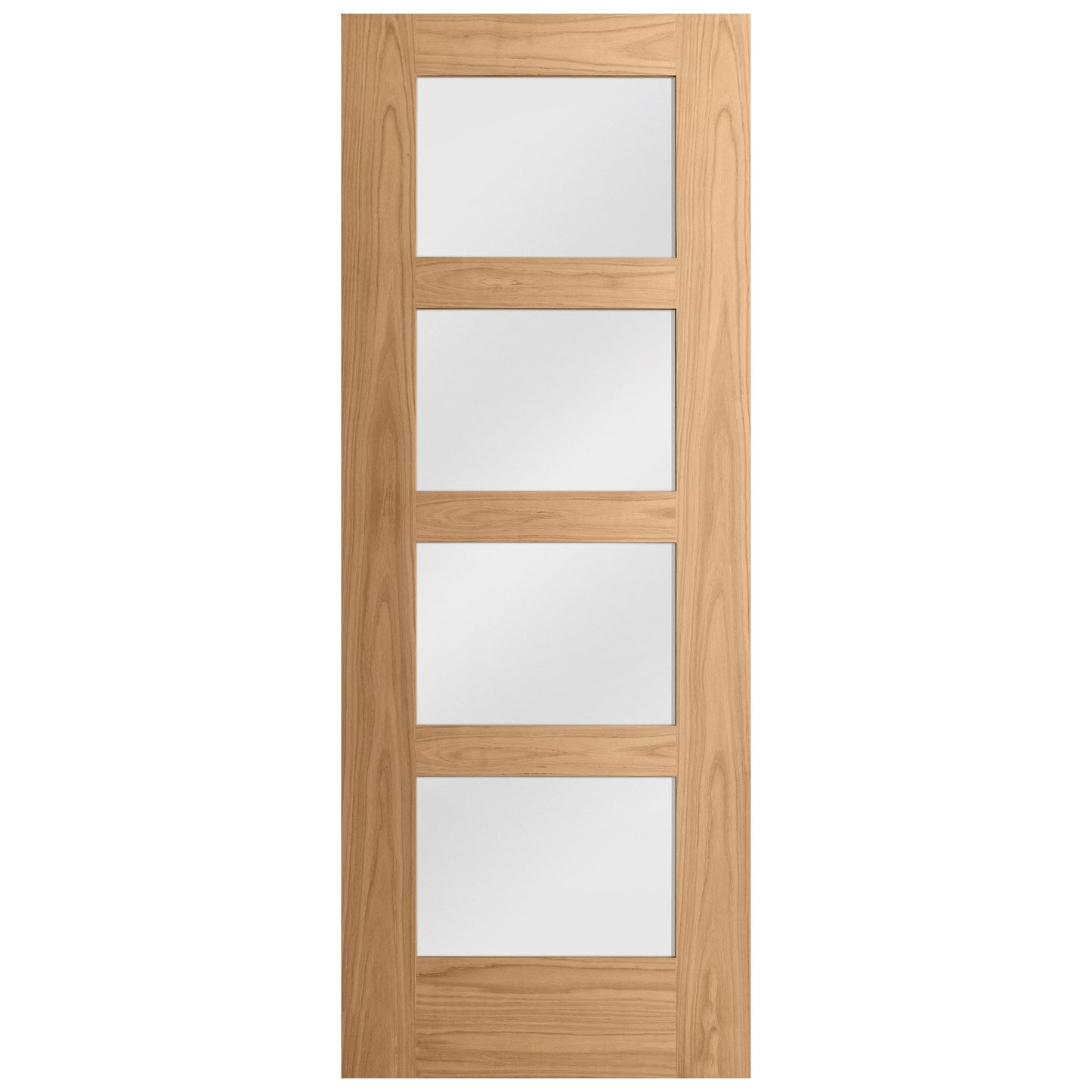 Oak Internal Unfinished Shaker 4 Light Obscure Glass Door (51739)