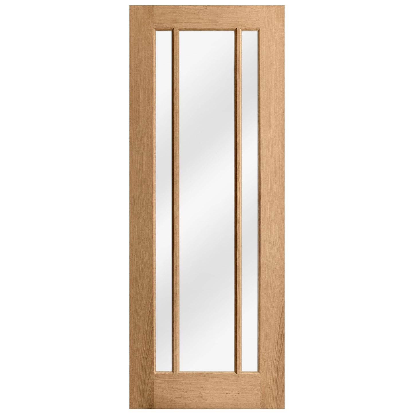 Oak Internal Unfinished Toledo 3 Light Clear Glass Door (51749)