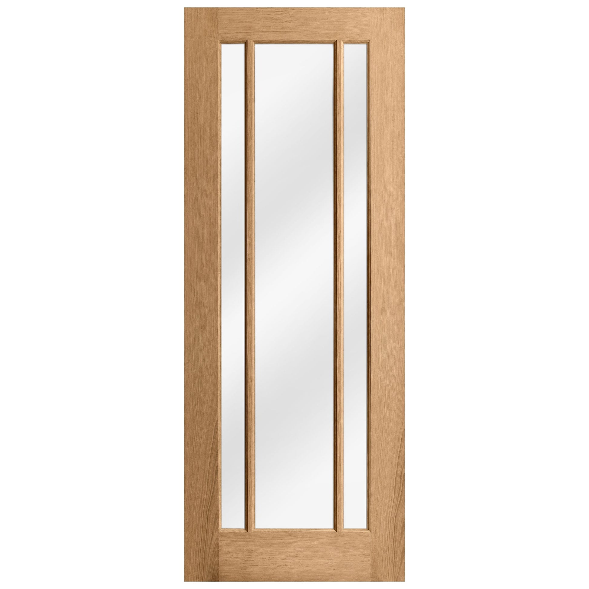 Oak Internal Unfinished Toledo 3 Light Clear Glass Door (51749)