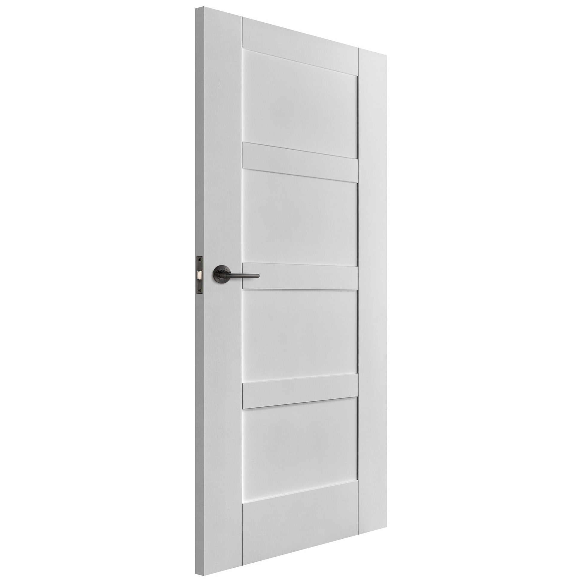 White Internal Primed Flat Shaker 4 Panel Door (51774)
