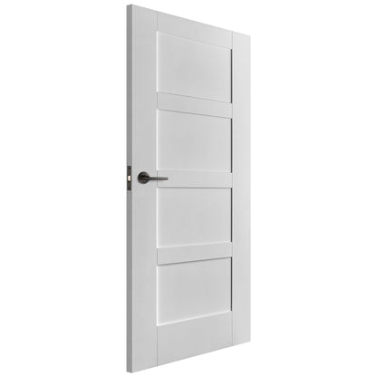 White Internal Primed Flat Shaker 4 Panel Door (51774)