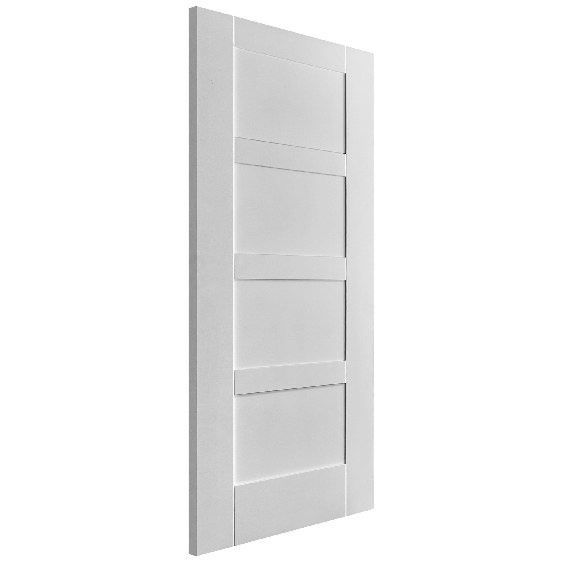 White Internal Primed Flat Shaker 4 Panel Door (51774)