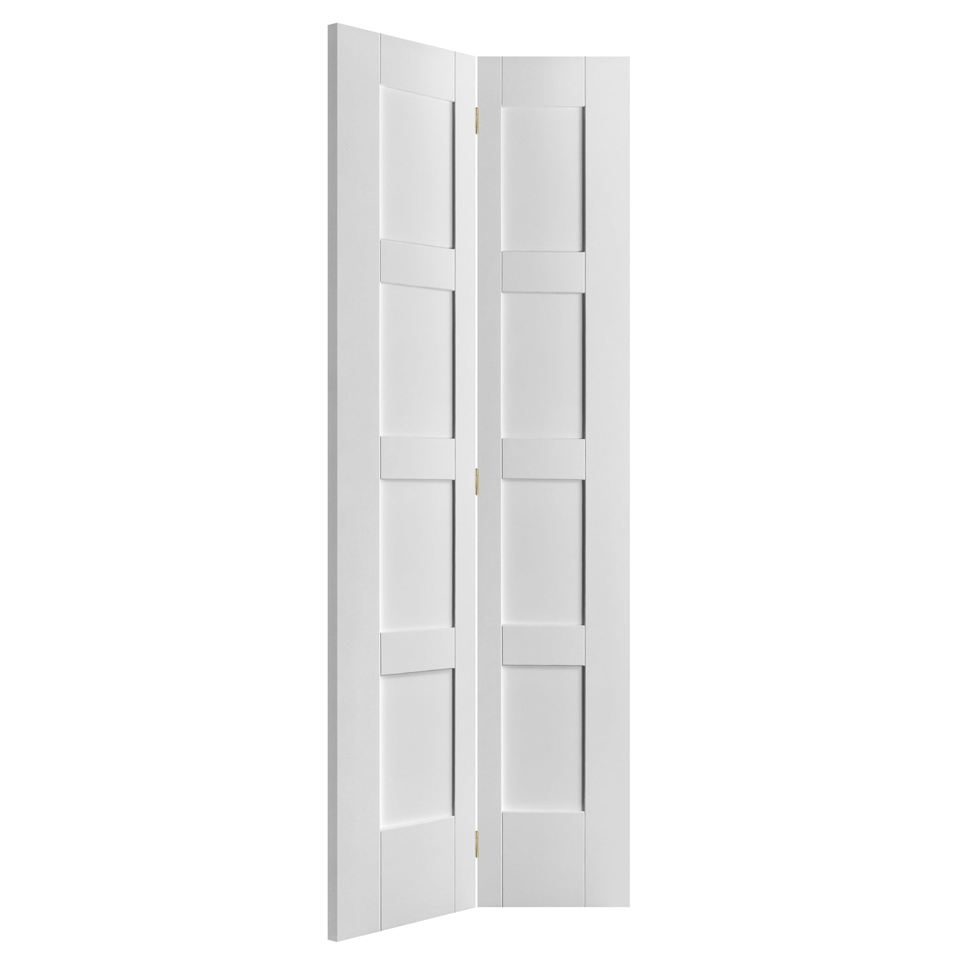 White Internal Primed Bi-fold Shaker 8 Light Clear Glass Door (51778)