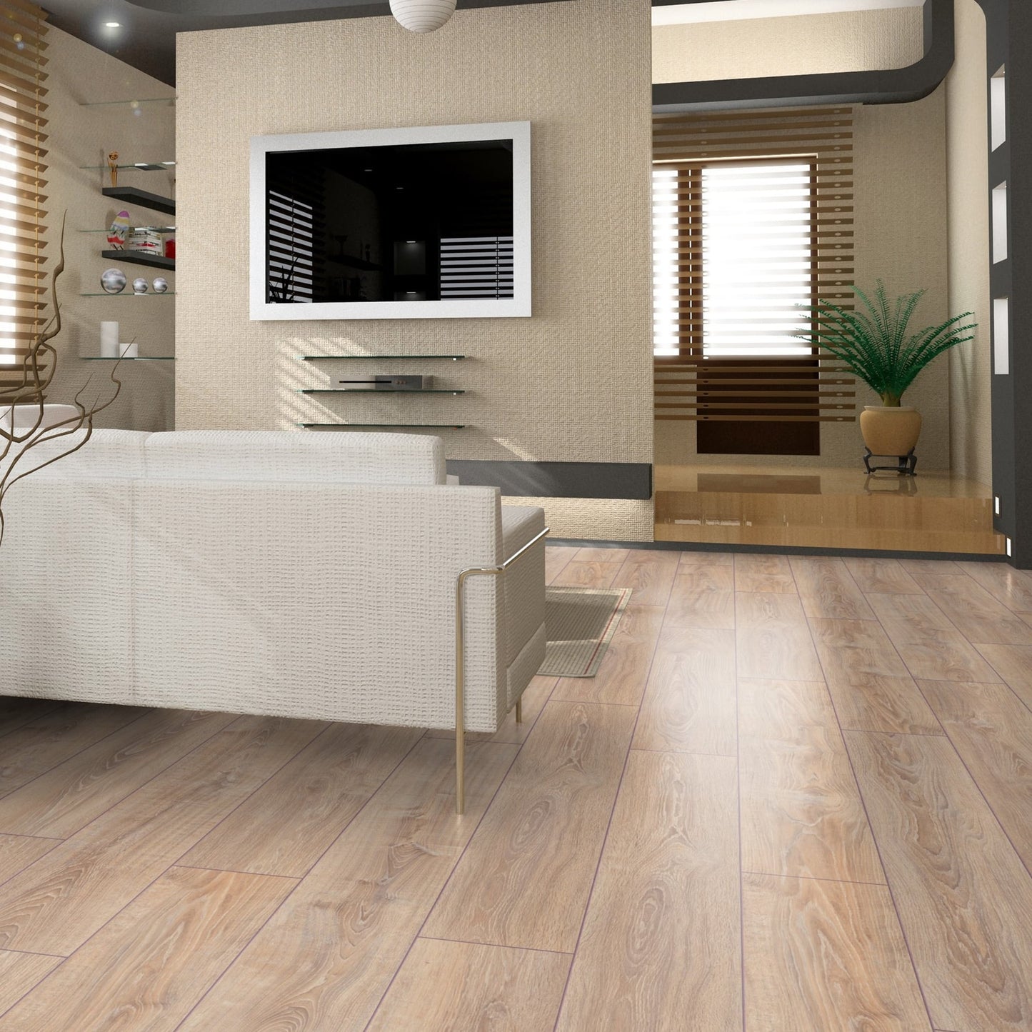 Whitewashed Oak - Exquisite 8mm Laminate Flooring (54182)