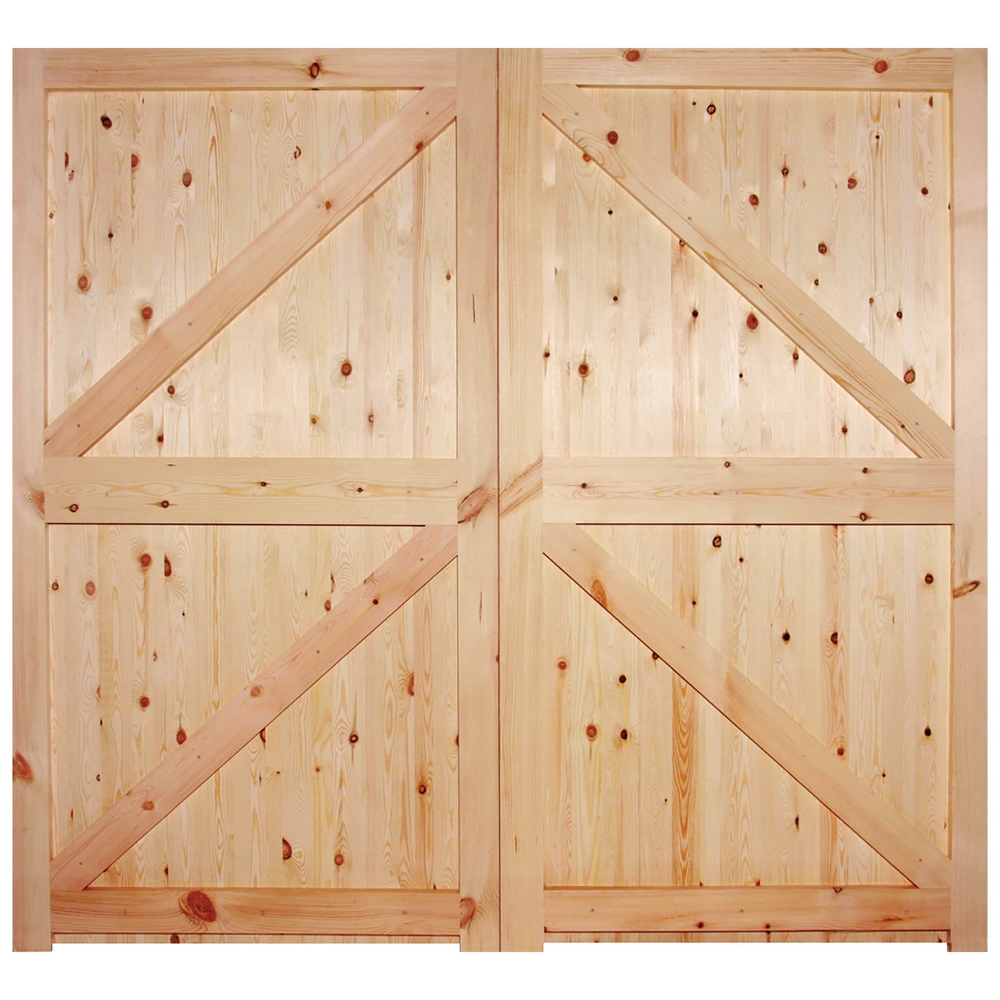 External Solid Redwood Unfinished Framed, Ledged & Braced Garage Door (LIBRGARFLB)