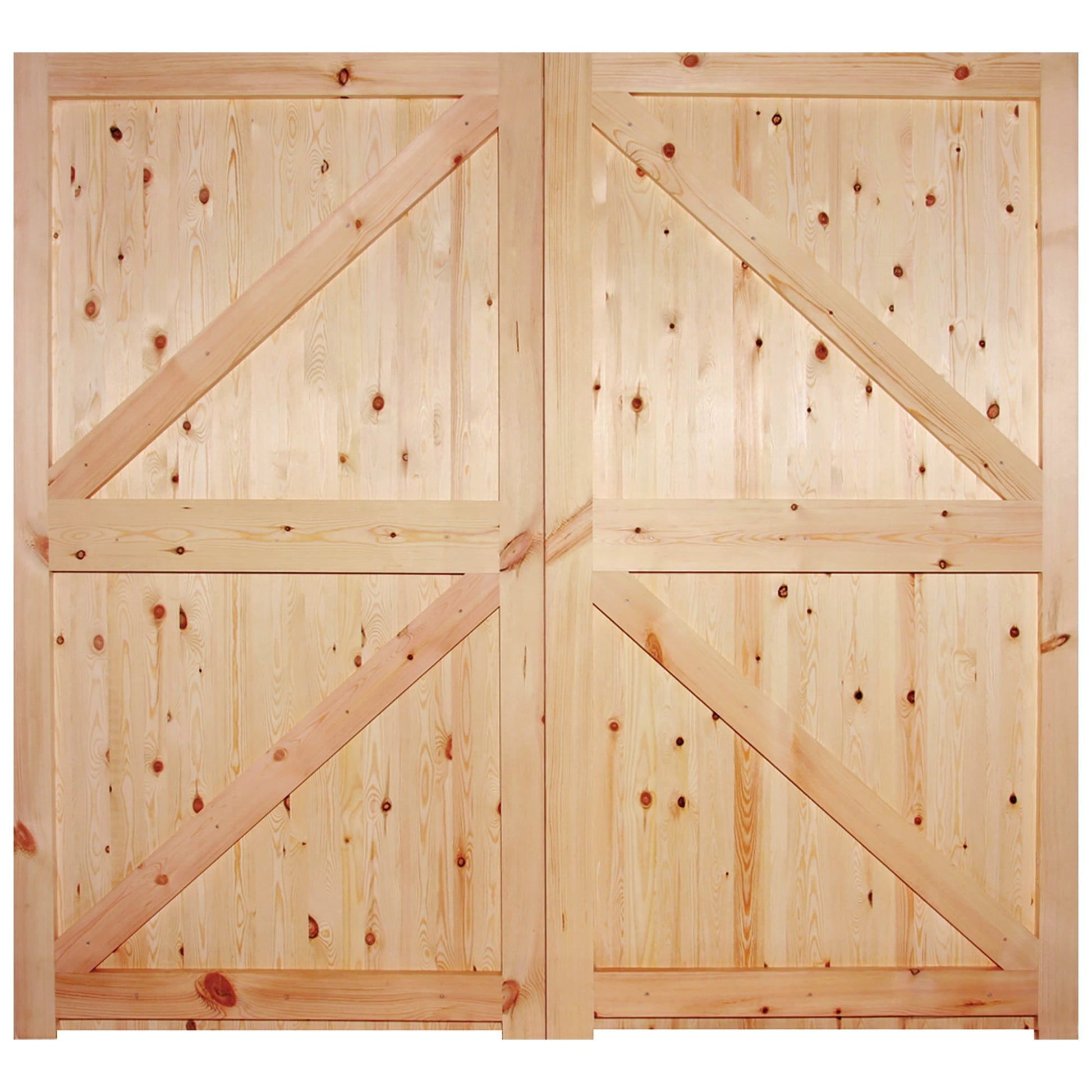 External Solid Redwood Unfinished Framed, Ledged & Braced Garage Door (LIBRGARFLB)