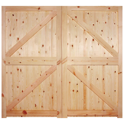 External Solid Redwood Unfinished Framed, Ledged & Braced Garage Door (LIBRGARFLB)