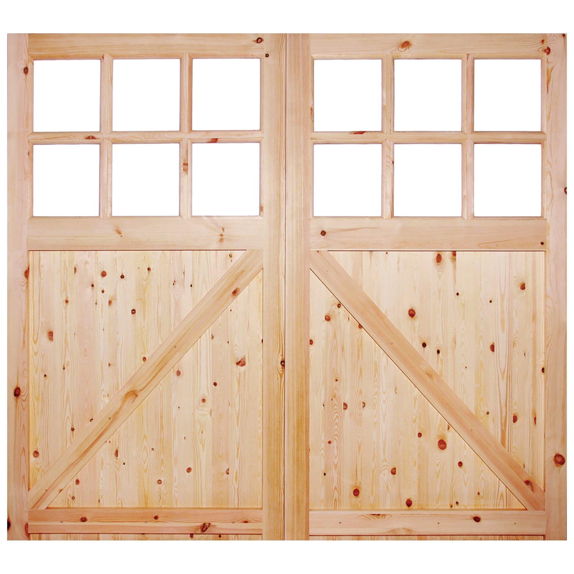 External Solid Redwood Unfinished 6L Obscure Glass Garage Door (LIBRGAR301)