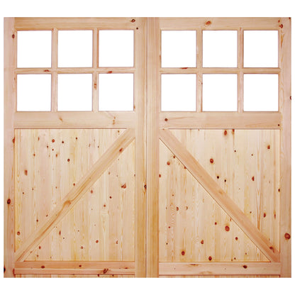 External Solid Redwood Unfinished 6L Obscure Glass Garage Door (LIBRGAR301)